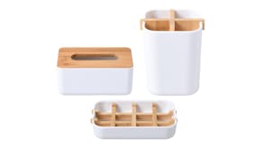 TAKARA "Takae" Modern Bathroom Organizer Set 3pcs. - White