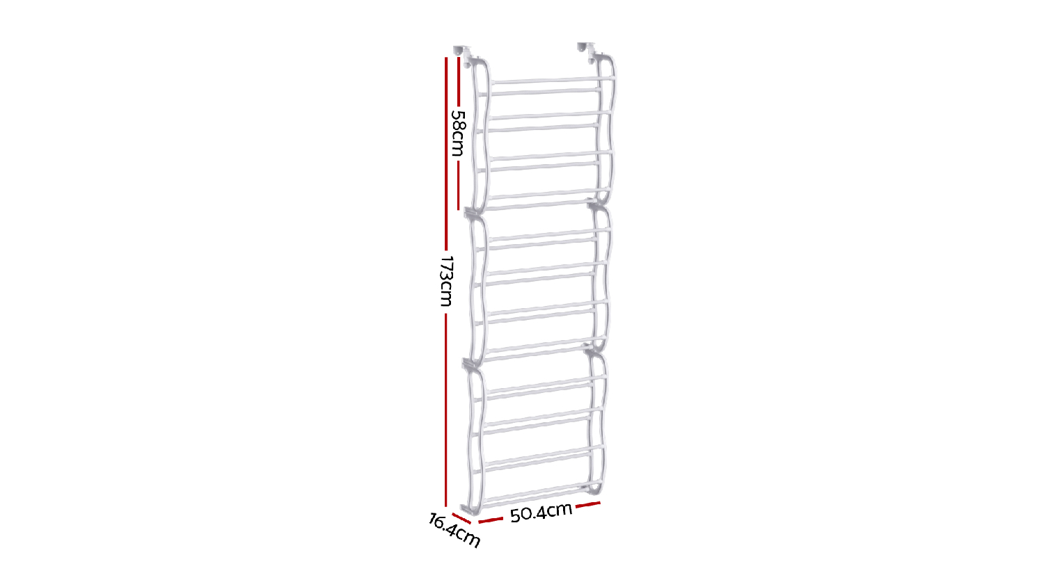 Artiss 12 Tier 24 Pair Door-Mounted Shoe Rack - White