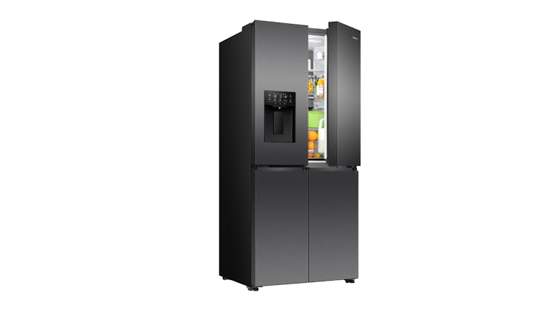 Hisense 483L Quad Door Fridge Freezer with Ice & Water Dispenser - Dark Steel (HRCD483TBW)