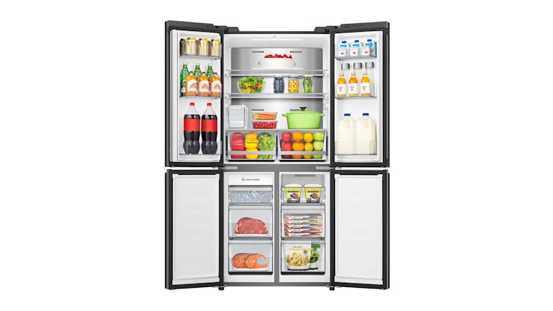 Hisense 483L Quad Door Fridge Freezer with Ice & Water Dispenser - Dark Steel (HRCD483TBW)