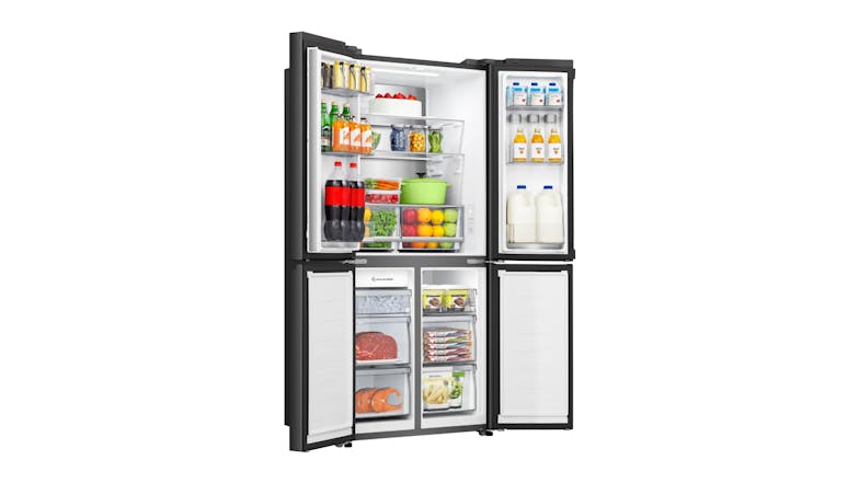 Hisense 483L Quad Door Fridge Freezer with Ice & Water Dispenser - Dark Steel (HRCD483TBW)