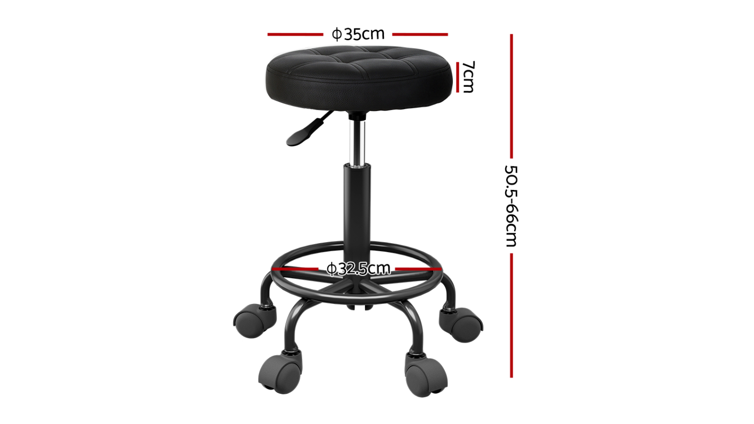 Artiss Round Professional Adjustable Salon Swivel Chair - Black