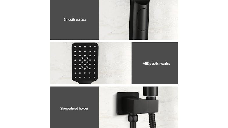 Cefito Square Handheld Shower Head & Hose Hardware 8cm/1.5m - Matte Black