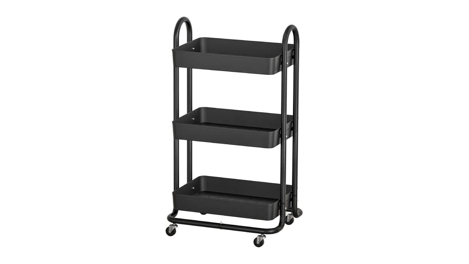 Artiss Modern Metal 3 Tier Storage Trolley - Black