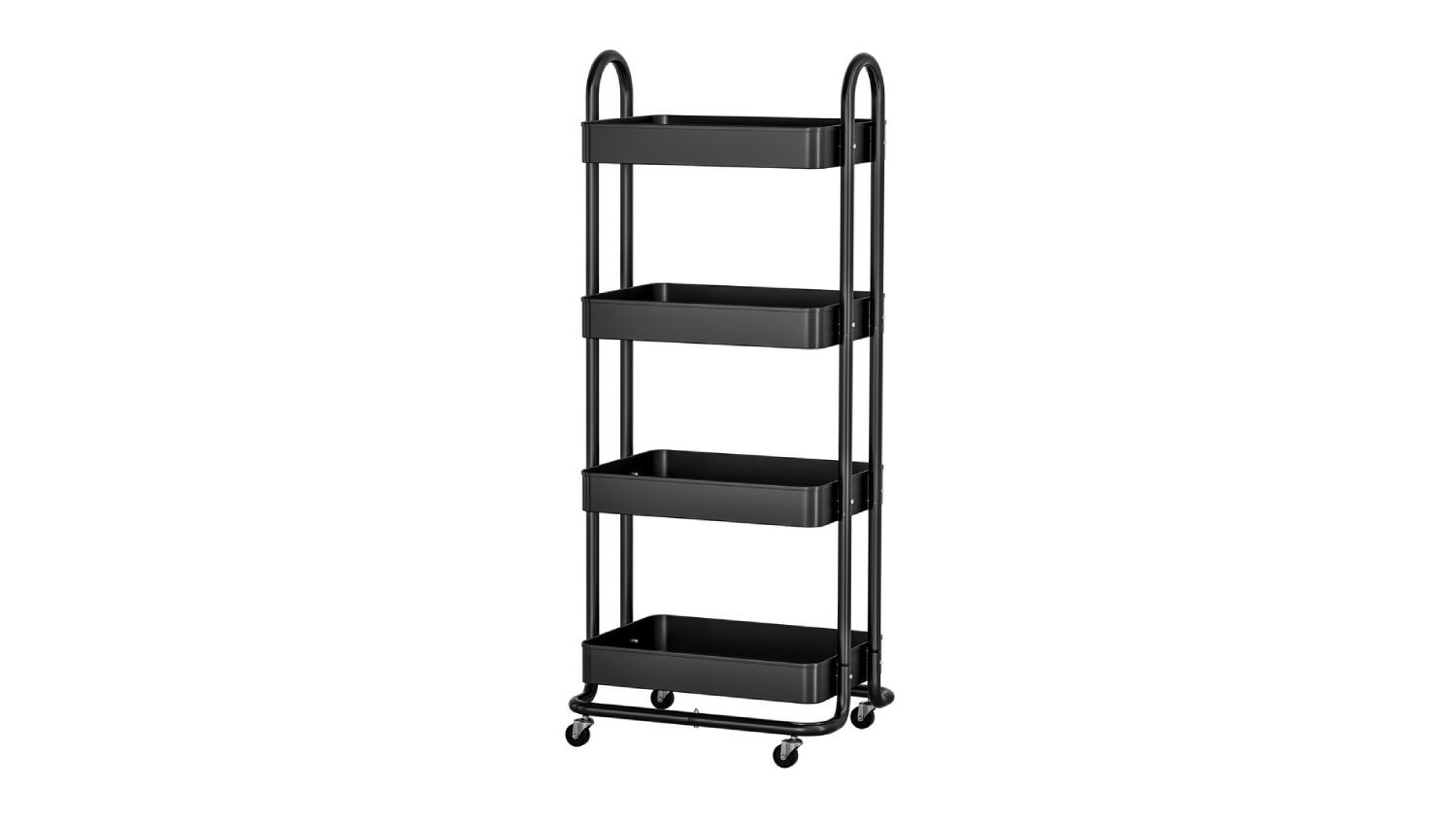 Artiss Modern Metal 4 Tier Storage Trolley - Black