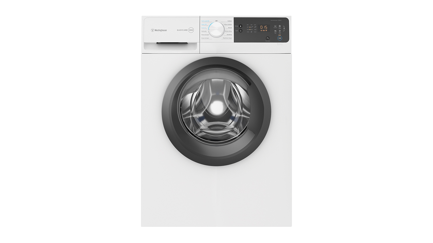Westinghouse 7.5kg Front Loading Washing Machine with 12 Programs - White (300 Series/WWF7524N3WA)
