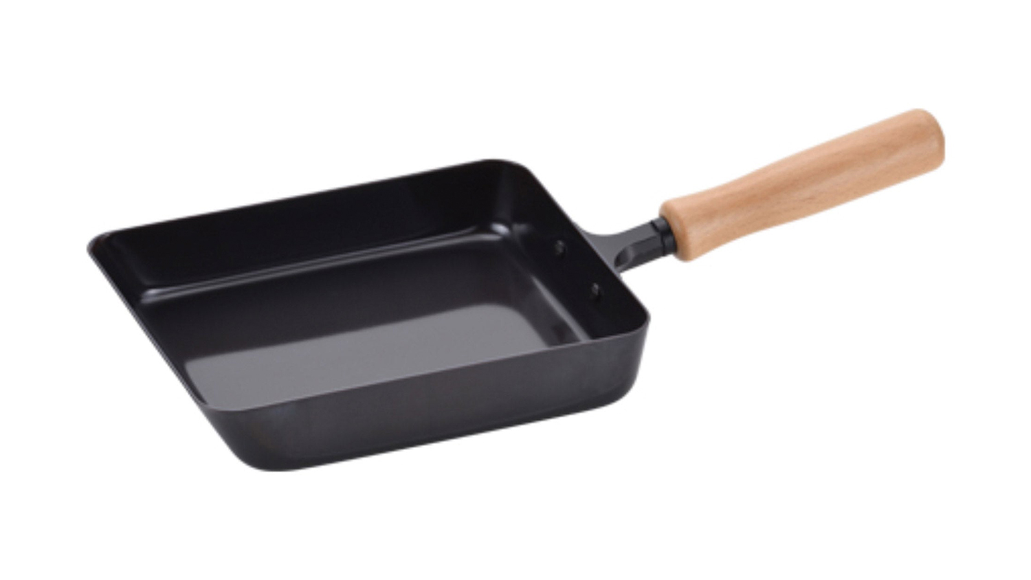 Chitose Blue Iron Tamagoyaki Pan with Wooden Handle 14 x 18cm