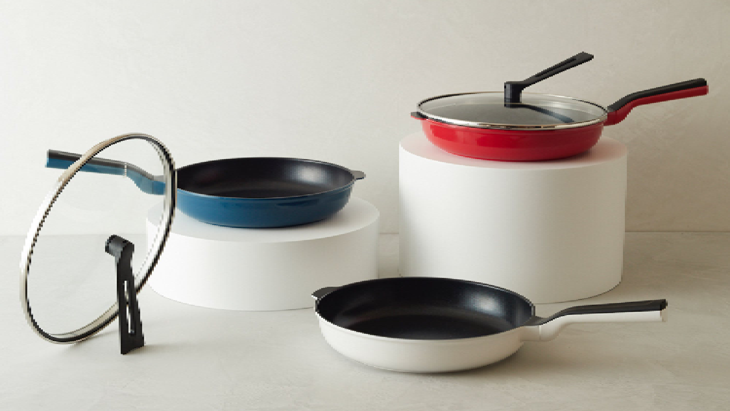 Remypan Extra-Wide Frying Pan with Lid 48cm - Red/Maroon