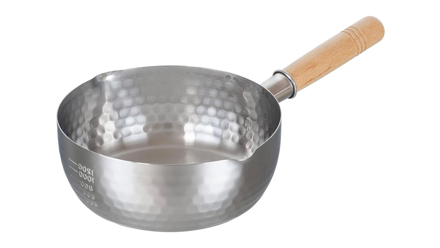 Saishokuan "Yukihira" Stainless Steel Saucepan with Measuing Guide, Pouring Lip 18cm