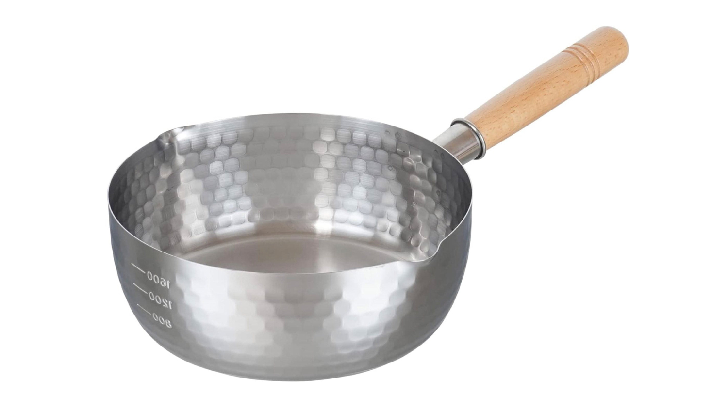 Saishokuan "Yukihira" Stainless Steel Saucepan with Measuing Guide, Pouring Lip 20cm