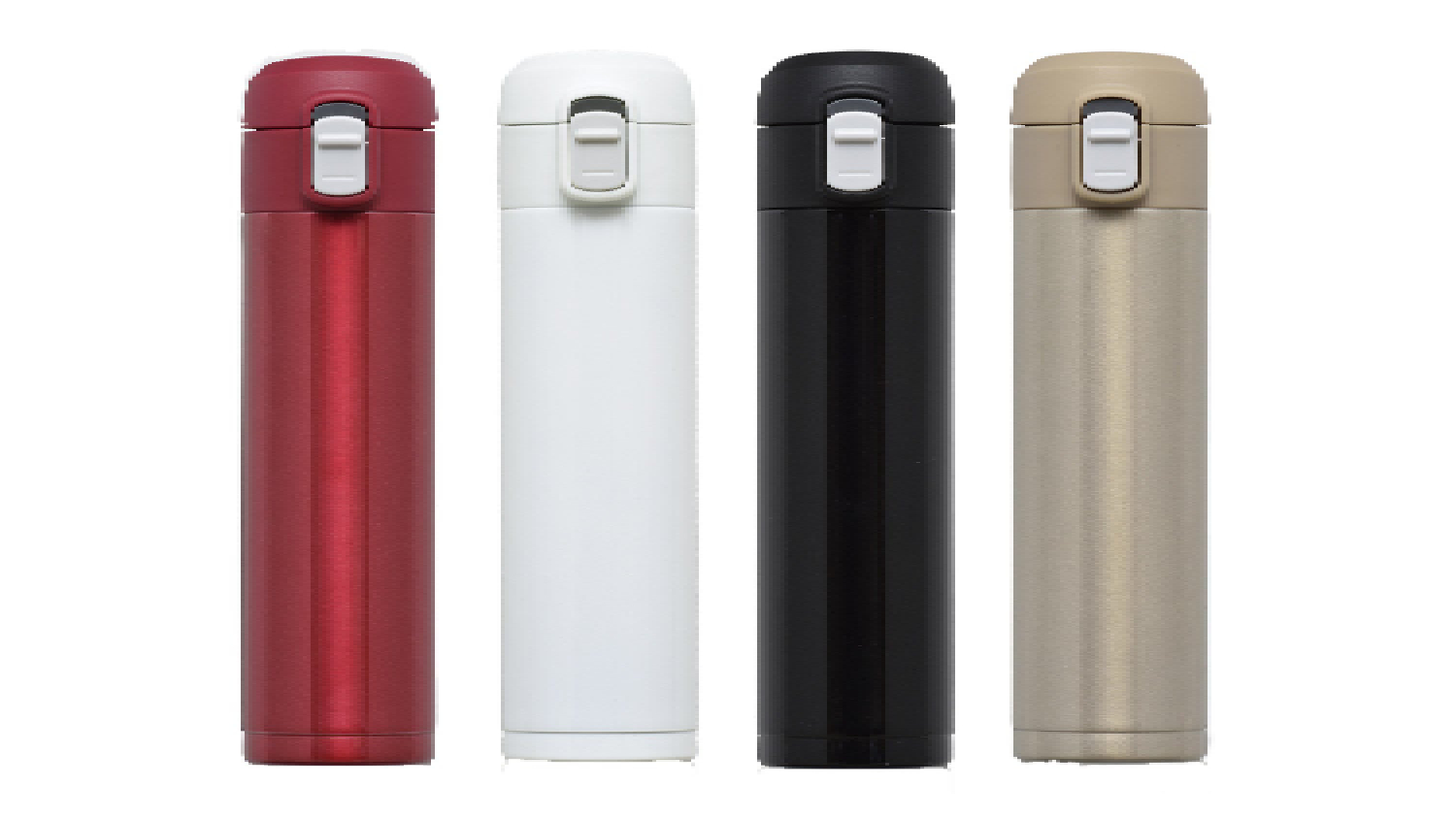 Omit One-Touch Slim Vacuum Insulated Drinking Flask 300ml - Red