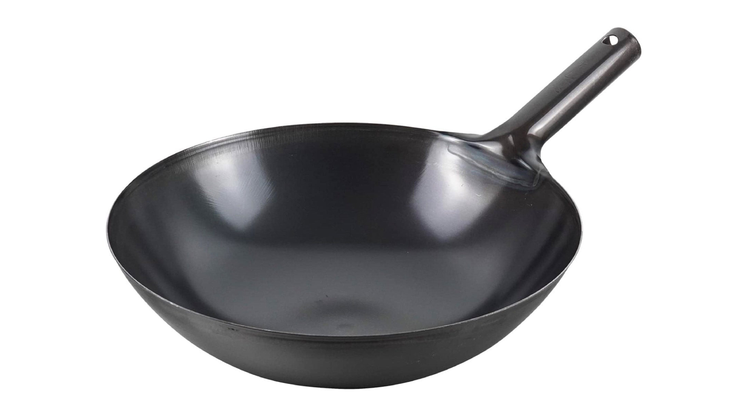Wahei Freiz Ajido Black Steel Iron Wok with Handle 33cm