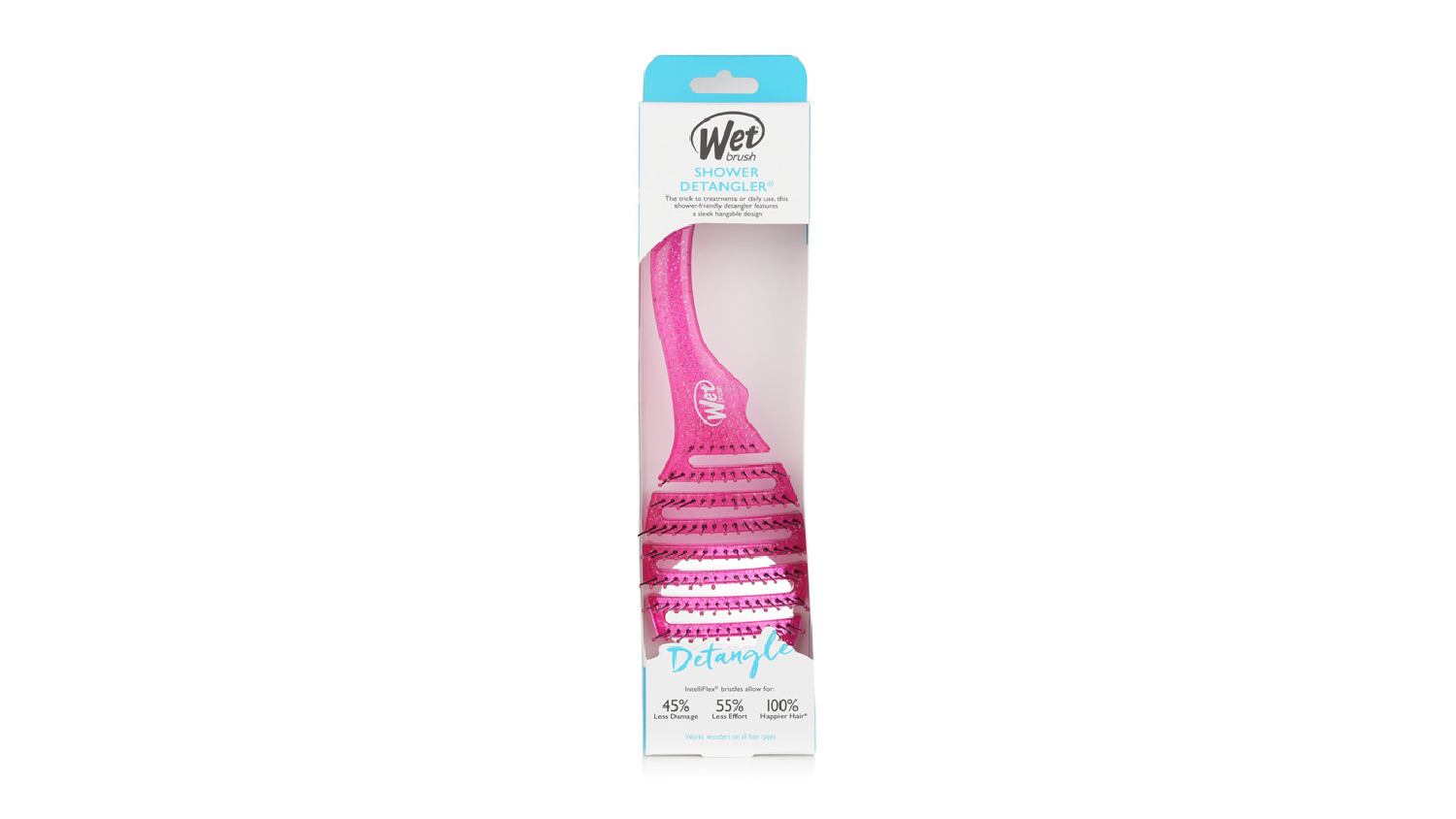 Wet Brush Shower Detangler - # Pink Glitter - 1pc