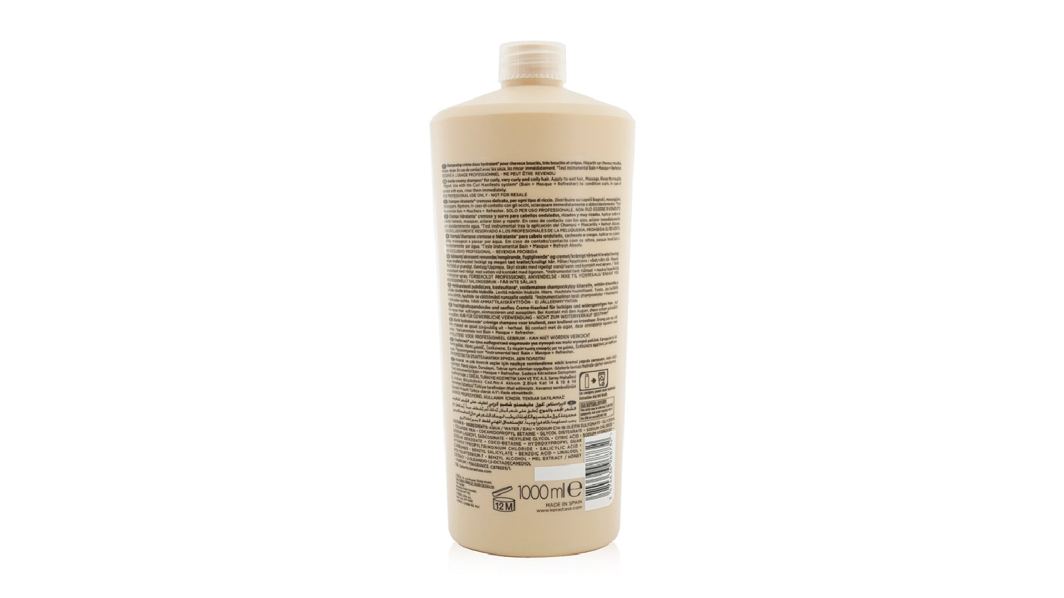 Curl Manifesto Bain Hydratation Douceur Shampoo Gentle Creamy Shampoo - For Curly, Very Curly and Coily Hair (Salon Size) - 1000ml/34oz