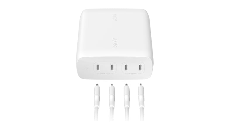 Belkin BoostCharge Pro 200W 4-Port GaN Wall Charger - White (WCH015auWH)