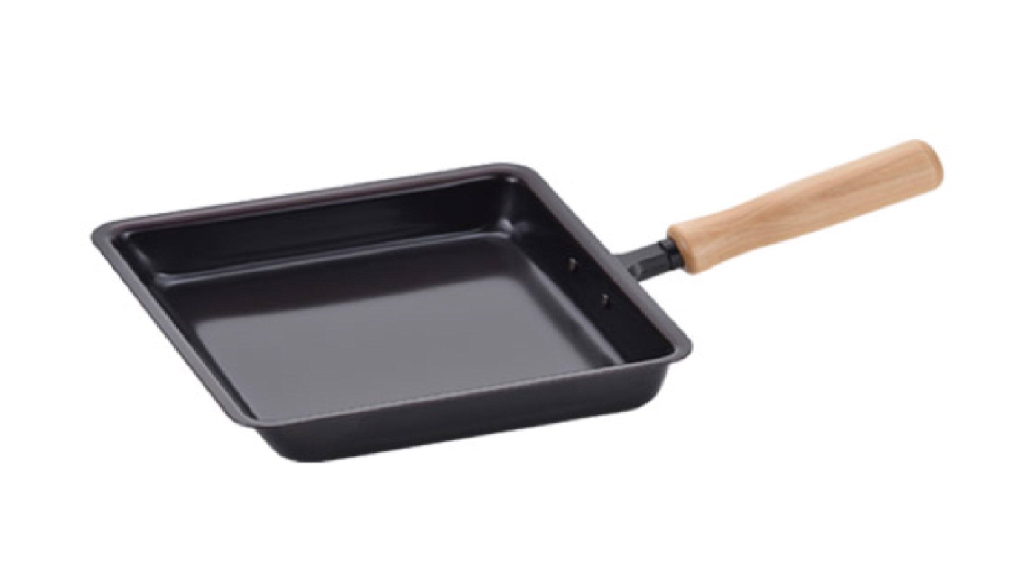 Chitose Square Iron Tamagoyaki Pan with Wooden Handle 18 x 18cm