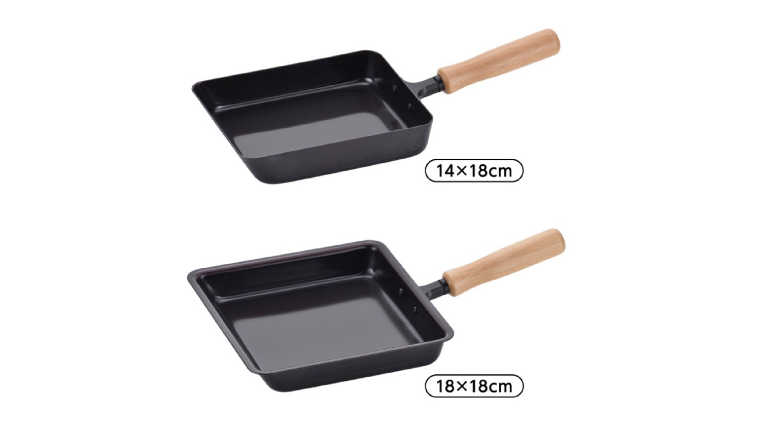 Chitose Square Iron Tamagoyaki Pan with Wooden Handle 18 x 18cm