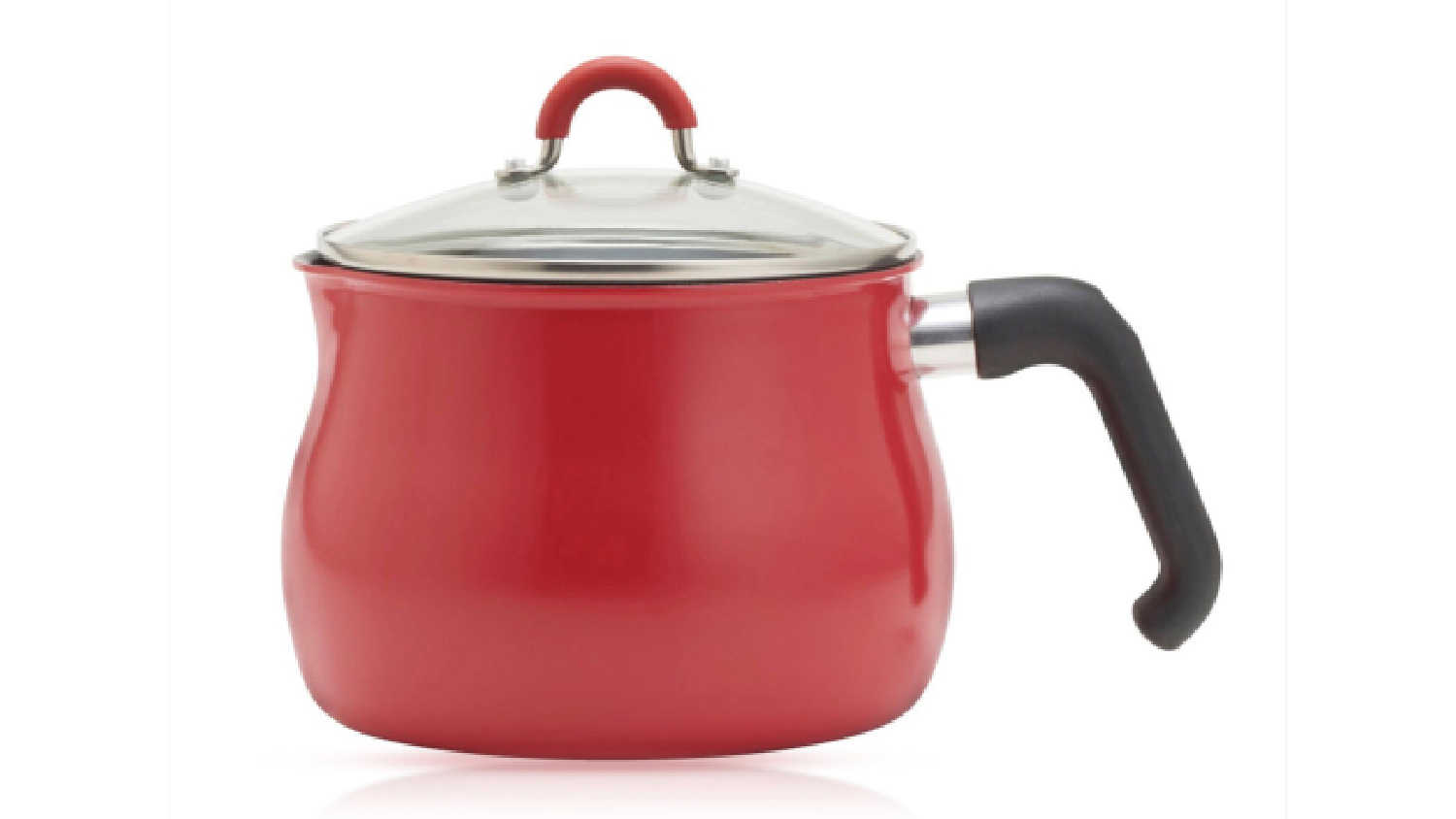 ToMay Induction Compatable Multi-Purpose Cooking Pot with Lid, Handle 3L - Red