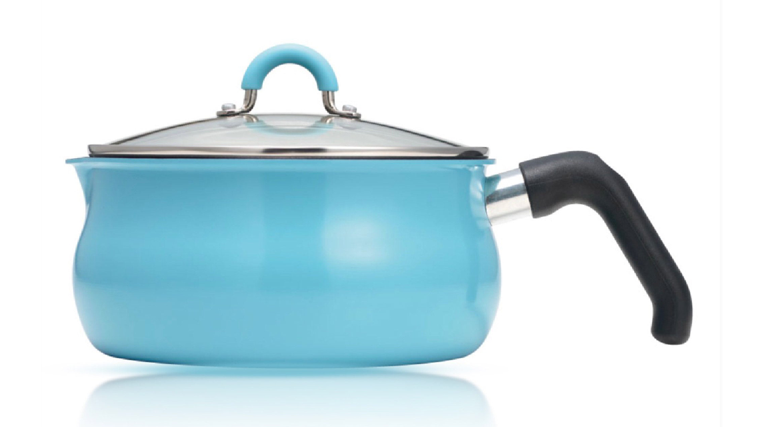ToMay Induction Compatable Multi-Purpose Cooking Pan with Lid, Handle 1.2L - Light Blue