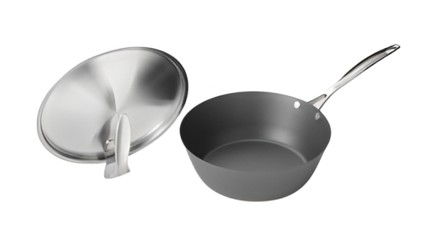 Kurotsuchi Non-stick Iron Deep Pan with Lid, Handle 24cm