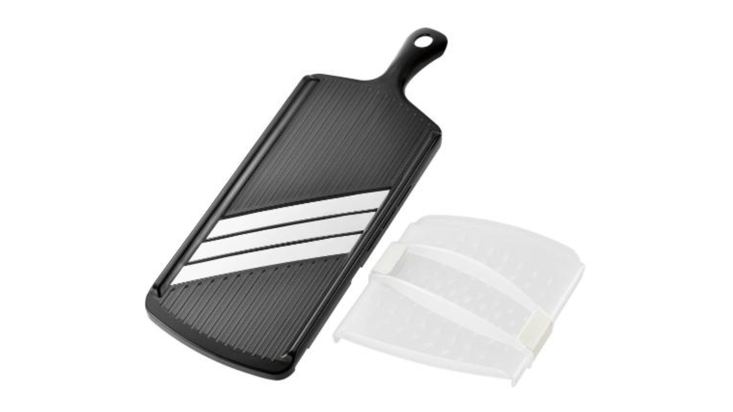 Shimomura Pro Grade Tri-Blade Handheld Mandoline Slicer with Finger Guard - Black