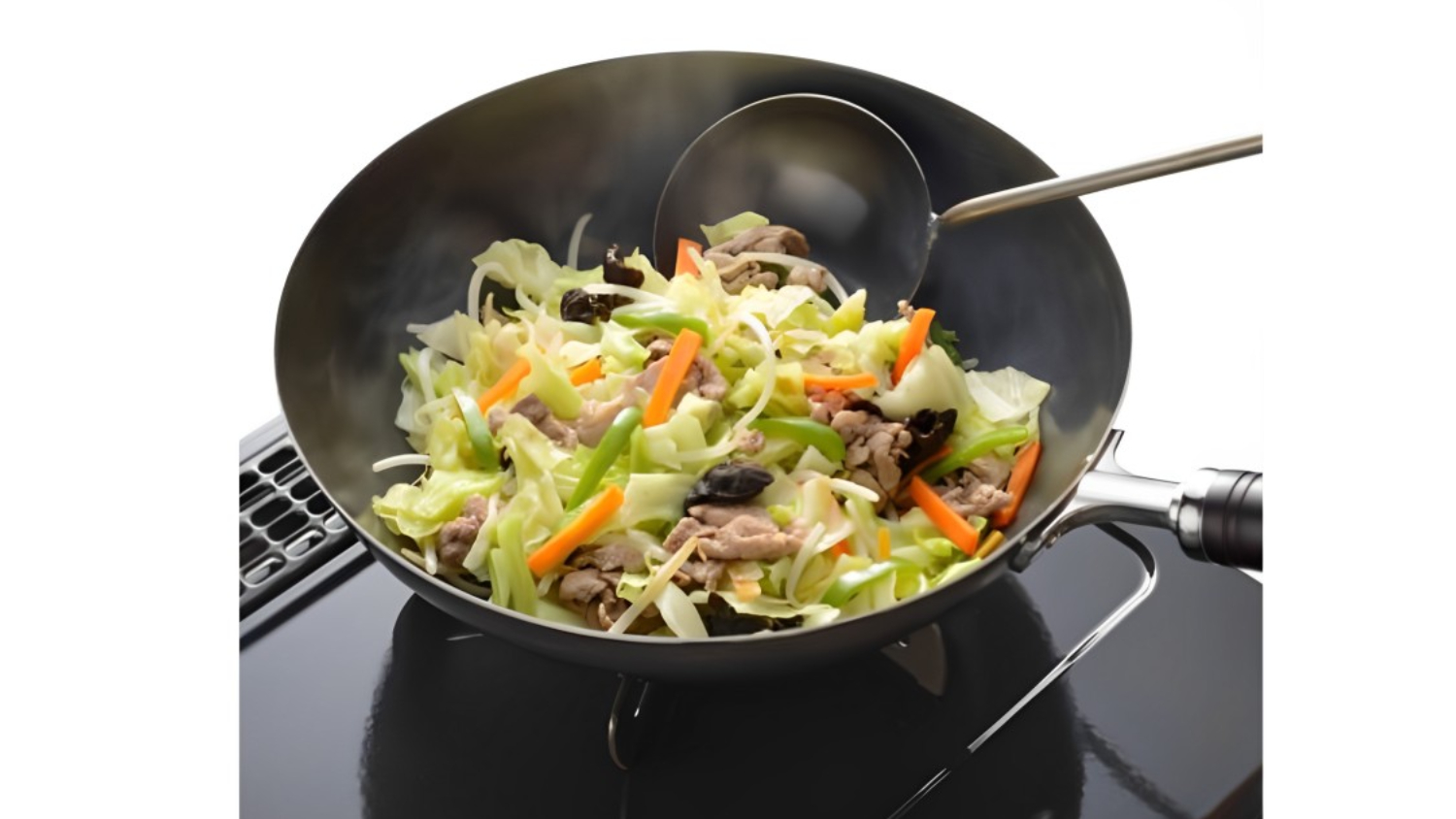 ENZO Induction Compatible Deep Wok Pan with Handle 28cm