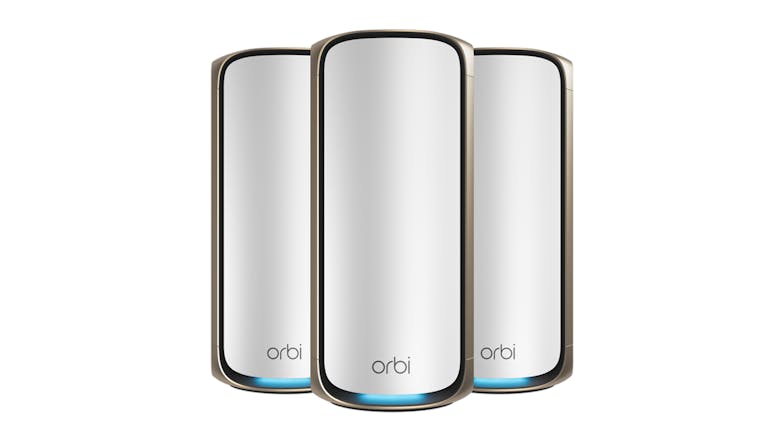 Netgear Orbi RBE973S BE27000 Quad-Band Mesh Wi-Fi 7 System - 3 Pack (White)