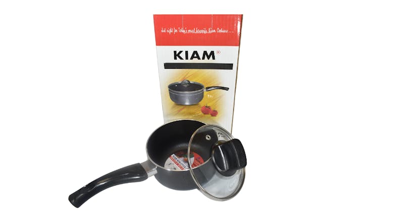 Kiam Heavy Duty Non-Stick Saucepot with Glass Lid 16cm