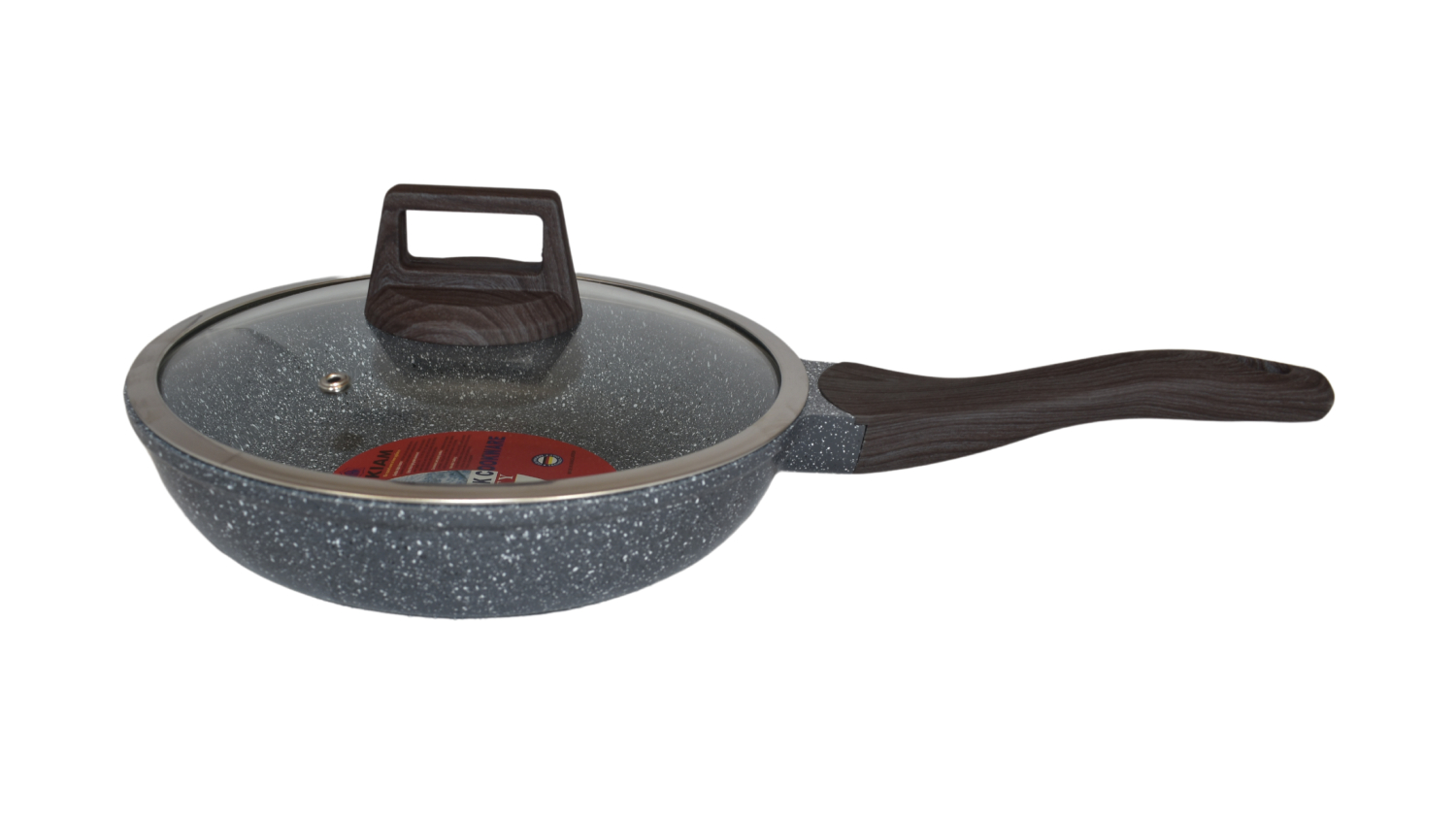 Kiam Heavy Duty Non-Stick Die-Cast Frypan with Glass Lid 26cm