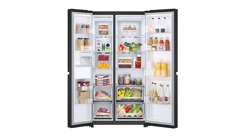 LG 655L Side-by-Side Fridge Freezer - Matte Black (GS-B600MBL)