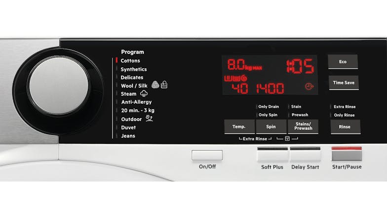 AEG 8kg 10 Program Front Loading Washing Machine - White (6000 Series/LF6ES8431A)