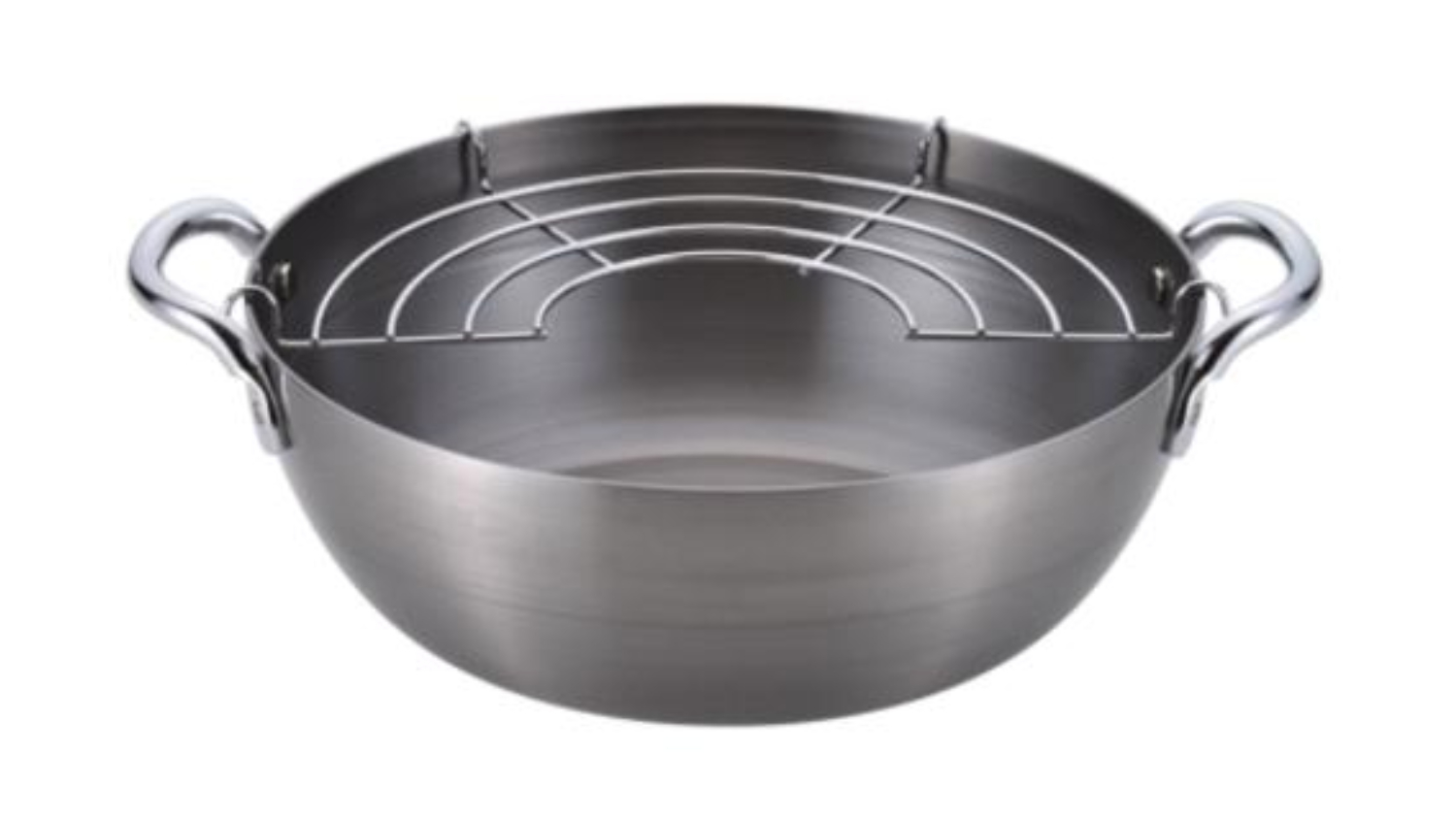 Chitose Iron Tempura Deep Frying Pot with Driptray, Handles