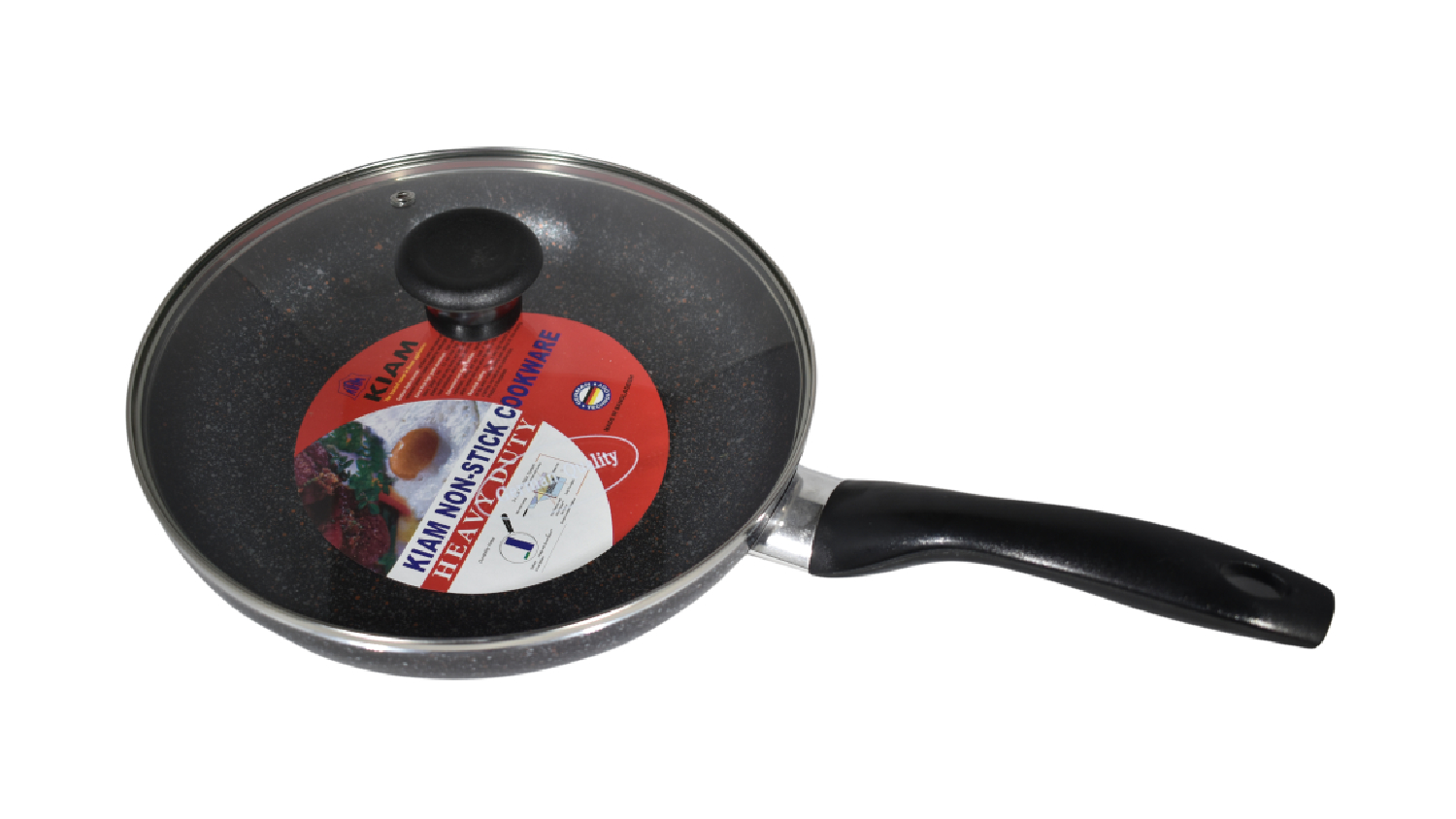 Kiam Heavy Duty Non-Stick Frypan with Glass Lid 28cm