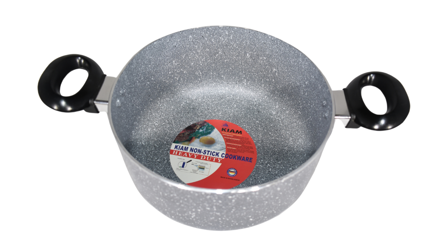 Kiam Heavy Duty Non-Stick Casserole Pot with Glass Lid 26cm