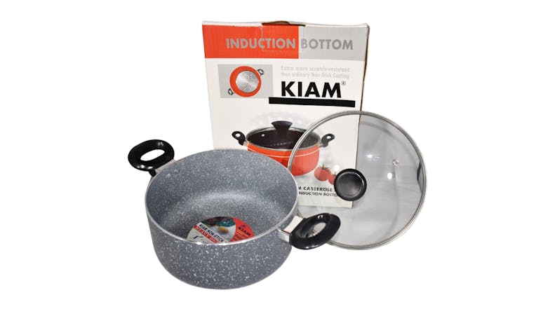 Kiam Heavy Duty Non-Stick Casserole Pot with Glass Lid 28cm