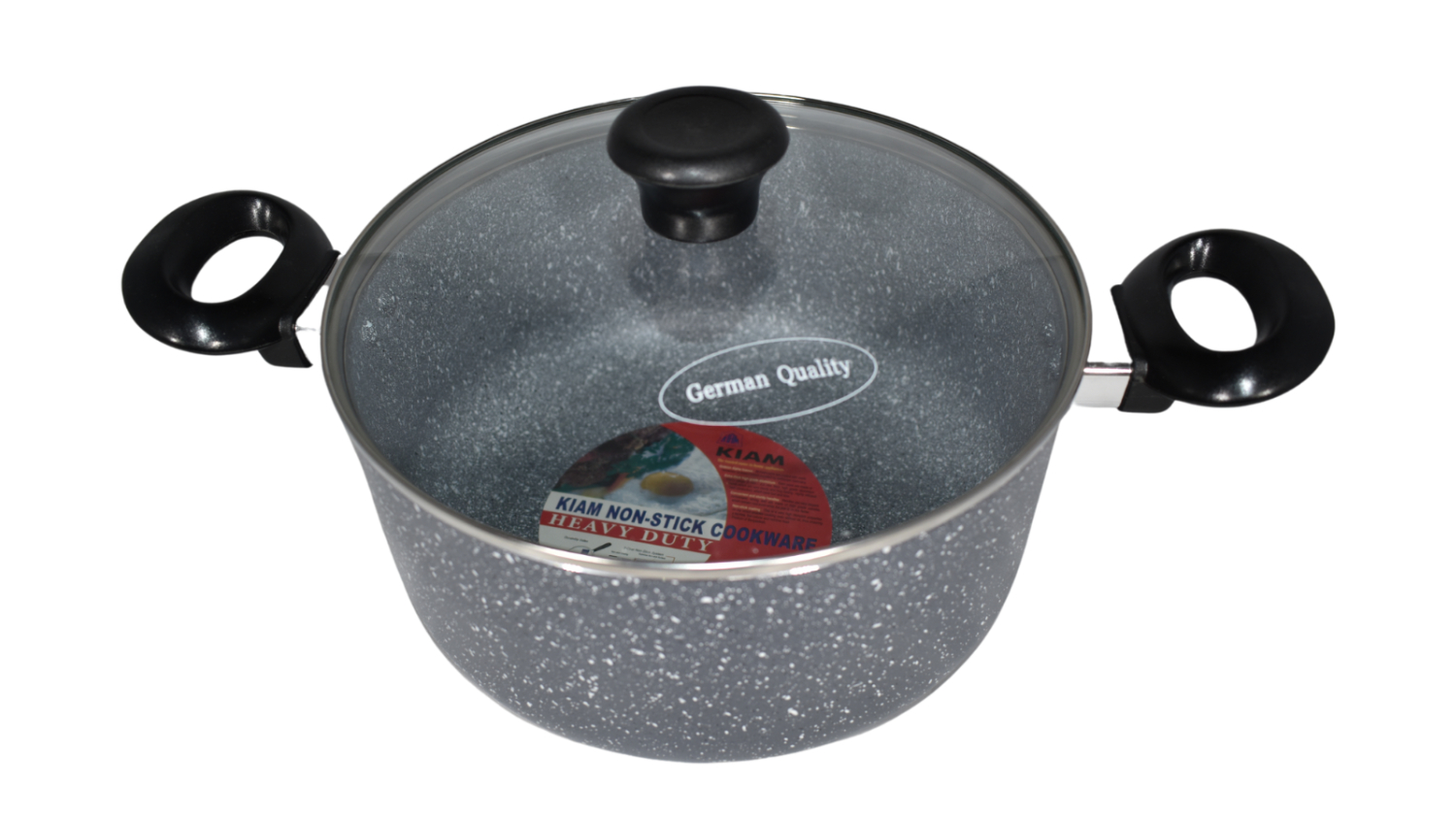 Kiam Heavy Duty Non-Stick Casserole Pot with Glass Lid 36cm