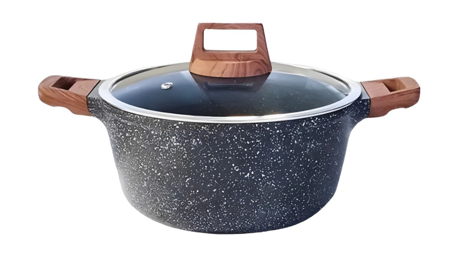 Kiam Heavy Duty Non-Stick Die-Cast Casserole Pot with Glass Lid 28cm