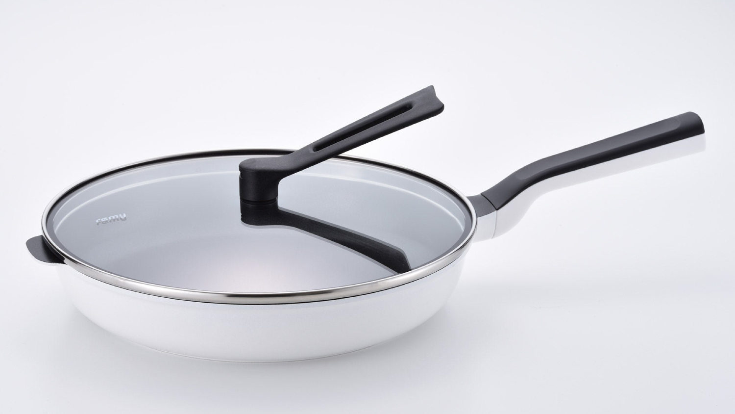 Remypan Extra-Wide Frying Pan with Lid 48cm - White/Grey