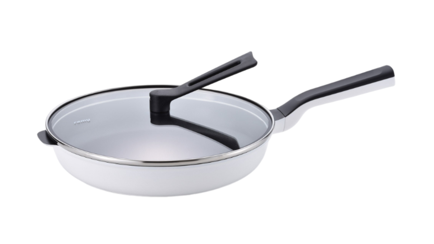 Remypan Extra-Wide Frying Pan with Lid 48cm - White/Grey