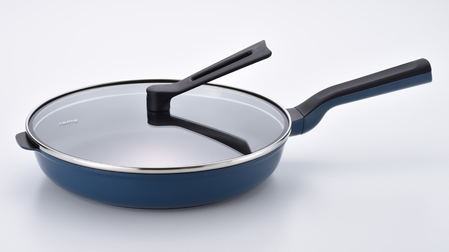 Remypan Extra-Wide Frying Pan with Lid 48cm - Navy/Black