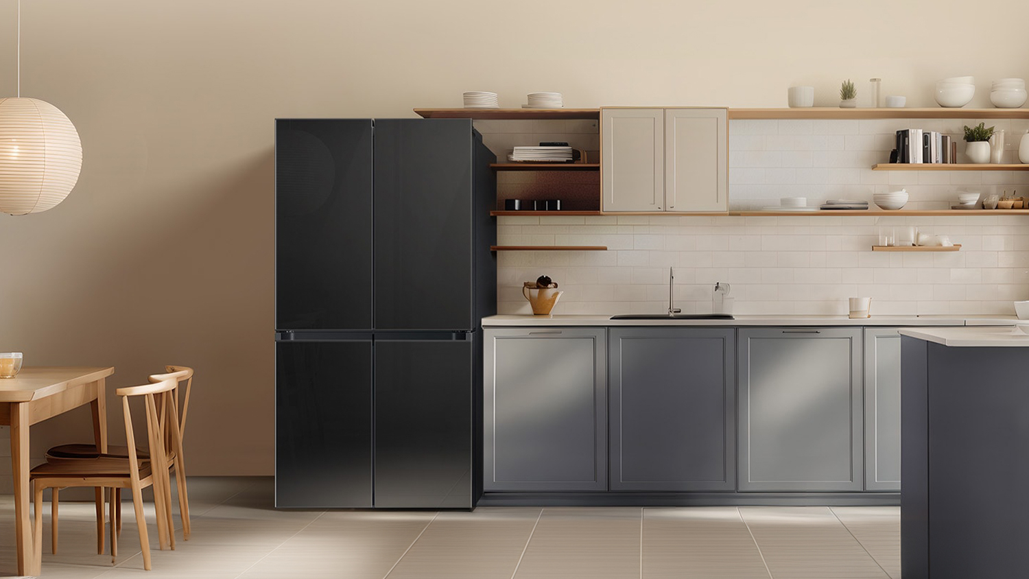 Samsung 646L Quad Door Fridge Freezer with Water Dispenser - Black (Bespoke/RF65DB965322SA)