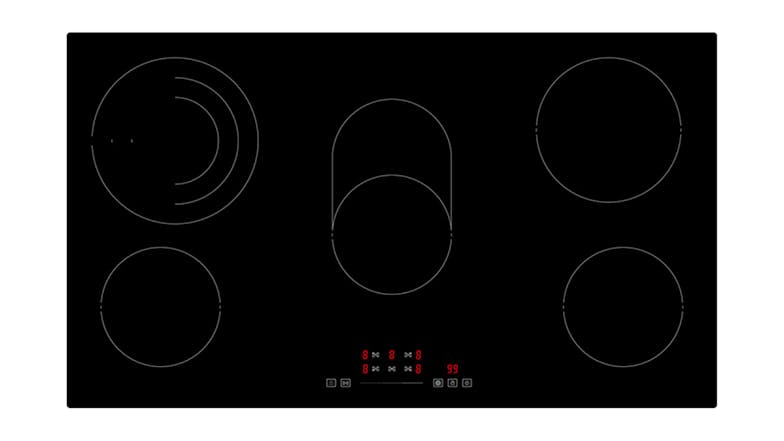 Whirlpool 90cm 5 Zone Ceramic Cooktop - Black (WRT9350AUS)