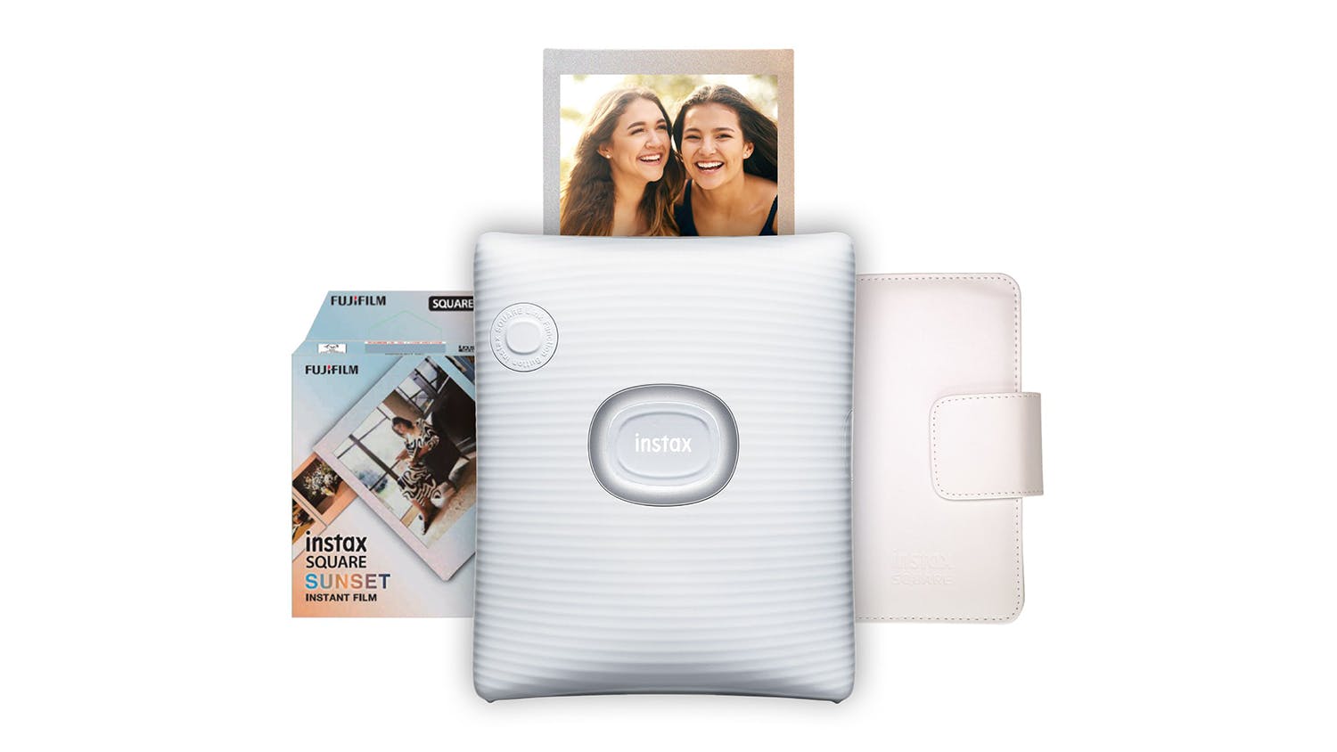 Instax Square Link 86mm x 72mm Photo Printer - Ash White (2024 Limited Edition Gift Pack)