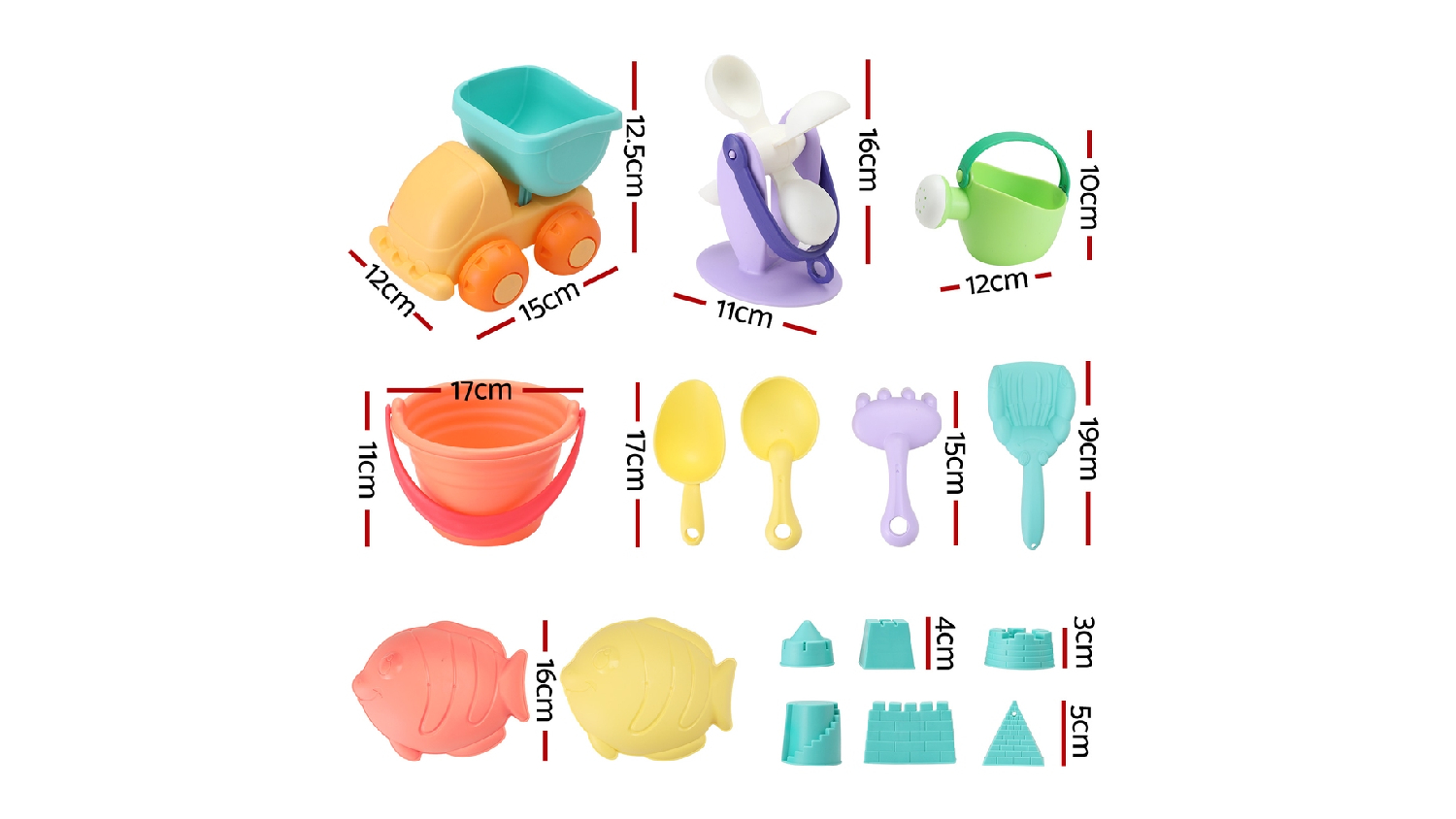 Keezi Kids Sand & Water Toy Accessory Set 16pcs.