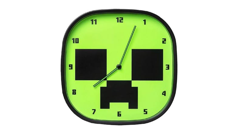 Paladone Offical Licensed Glow-In-The-Dark Wall Clock - Creeper Head