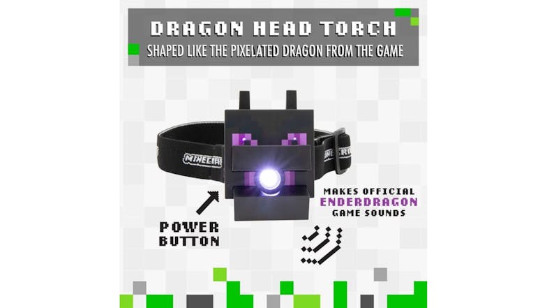 Paladone Official Licensed Headtorch with Sounds - Minecraft Enderdragon