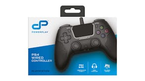 PowerPlay Wired Playstation 4 Controller with AUX Plug - Black