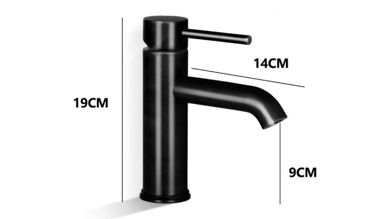 TSB Living Modern Mixer Tap with Engraved Hot & Cold Indicators - Black