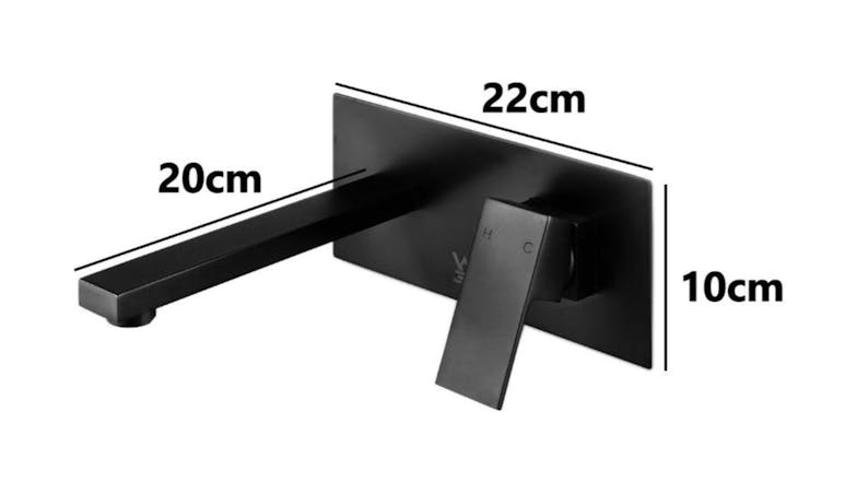 TSB Living Modern Wall-Mounted Low Profile Mixer Tap - Black