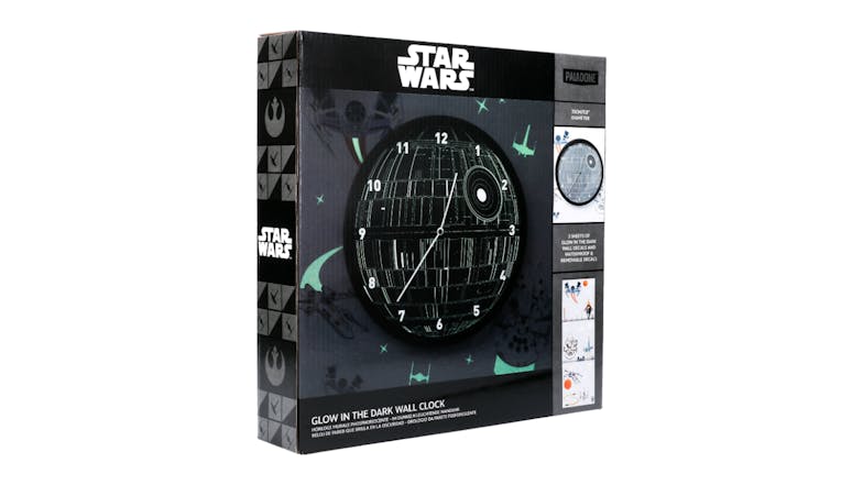 Paladone Offical Licensed Glow-In-The-Dark Wall Clock - Death Star